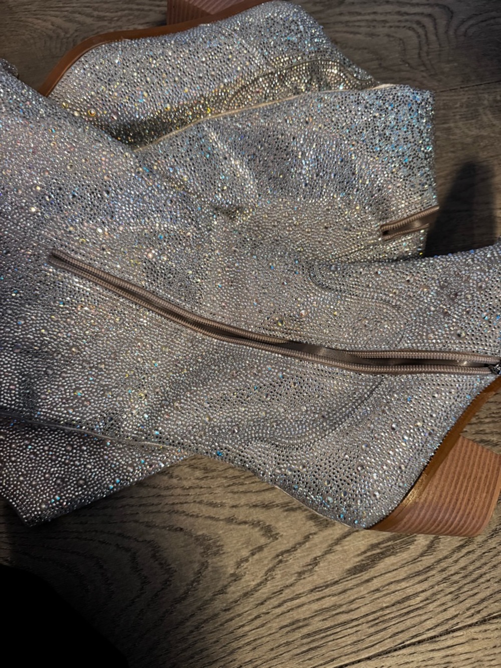 Over the knee sparkle boots